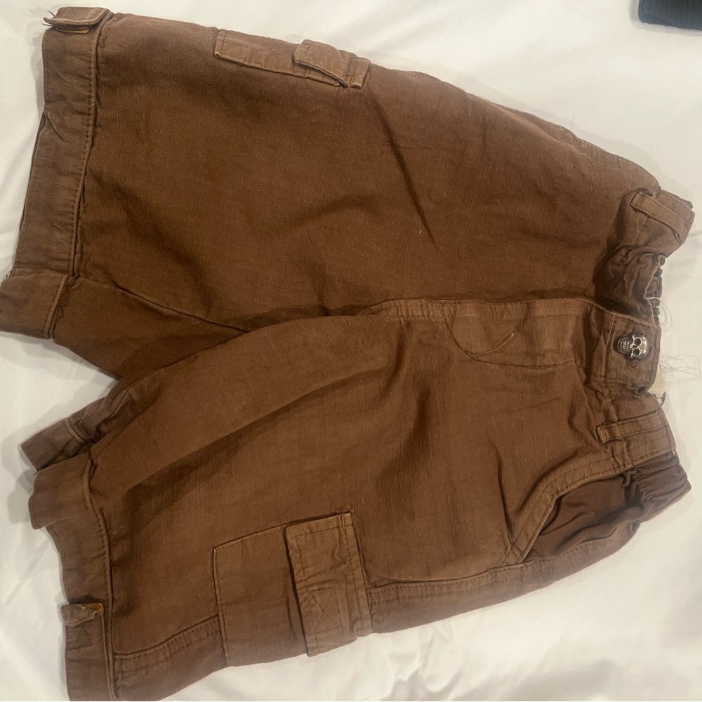 Brown Kids Cargo Shorts